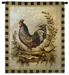 Vintage Rooster Checkered Border Wall Tapestry - C-1767